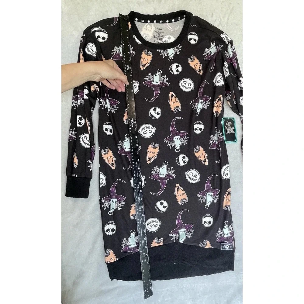 The Nightmare Before Christmas Sleep Shirt Womens XS Jack Skellington Sally - Picture 8 of 11